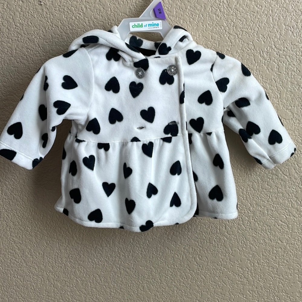 Carters black heart pea coat